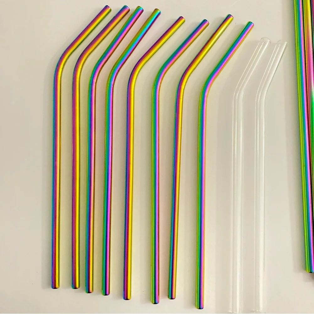 Colorful Reusable Straw Set with Cleaning Brushes 24